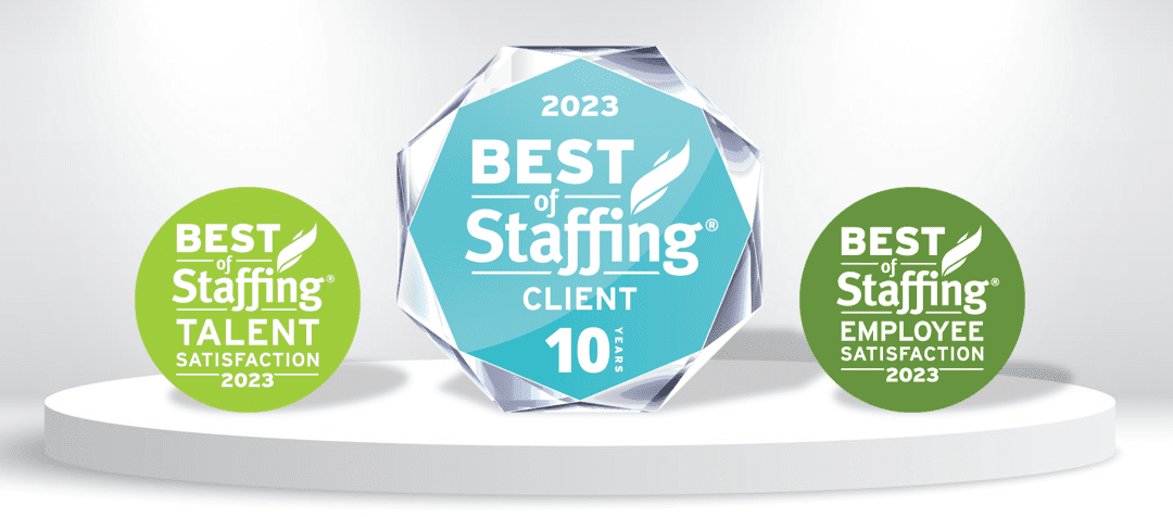 Sterling wins ClearlyRated’s 2023 Best of Staffing client, employee, and talent awards for service excellence.