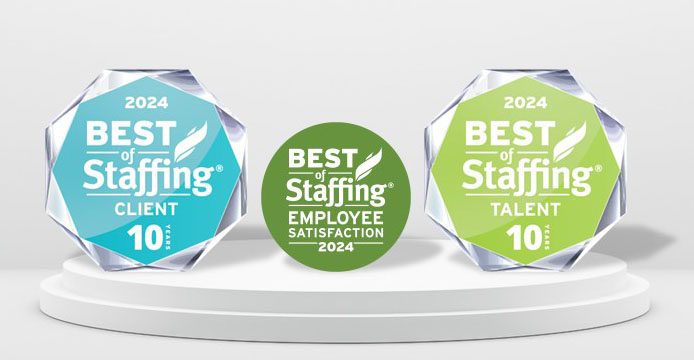 Sterling wins ClearlyRated’s 2024 Best of Staffing client, employee, and talent awards for service excellence.