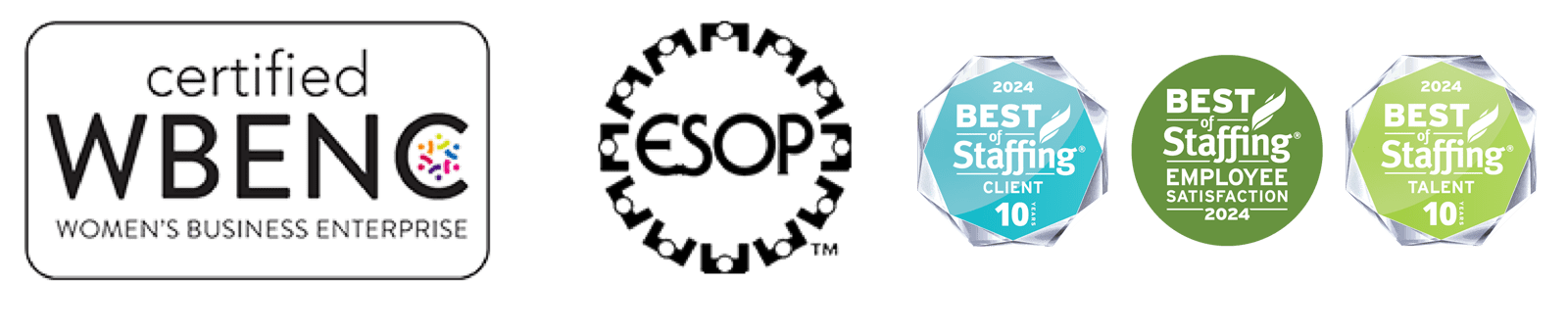 WBENC ESOP ClearlyRated logos